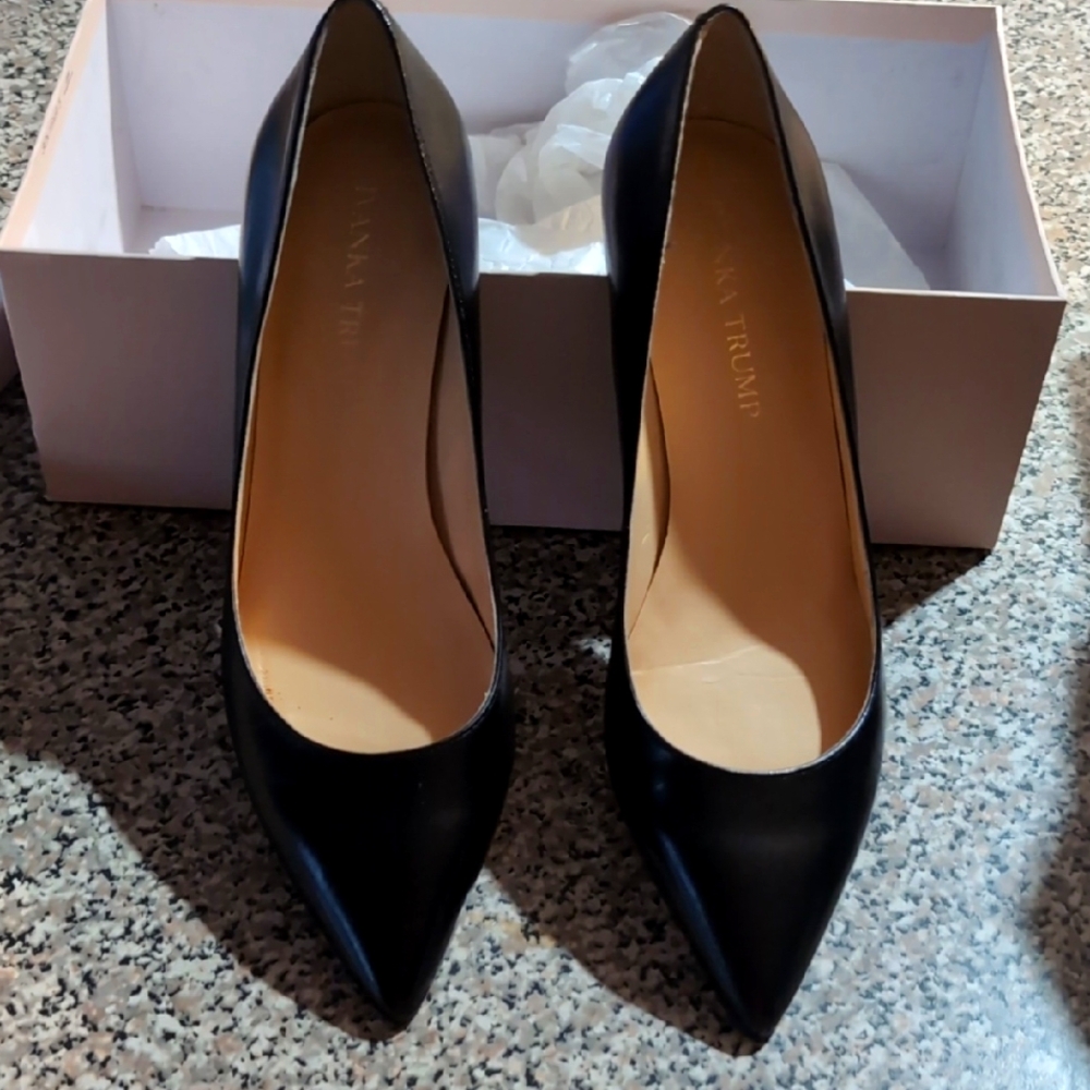 Ivanka Trump Black Leather Heels